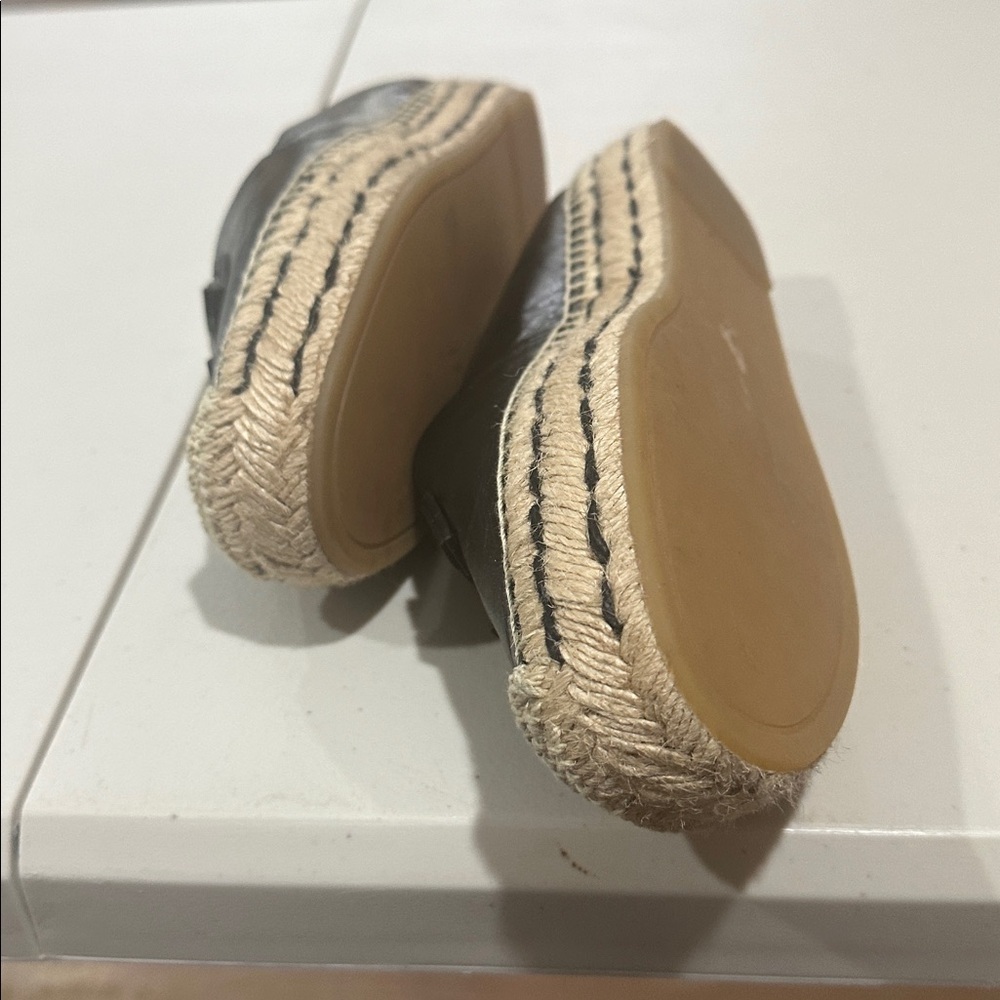 Tory Burch Black Leather Espadrilles with box - Picture 4 of 8